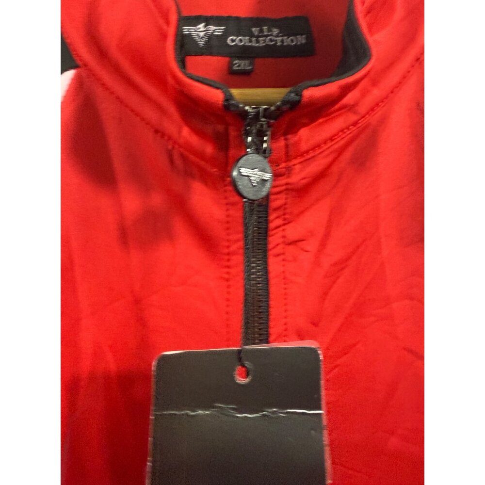 VIP Collection Performance Jacket Mens Size 2XL Red Black White Colorblock - Picture 8 of 12